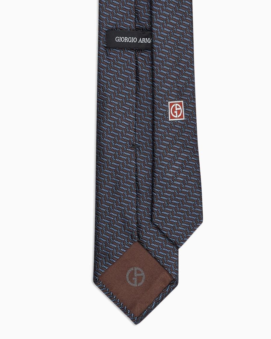 The World Of Armani CRAVATTA IN SETA JACQUARD CHEVRON