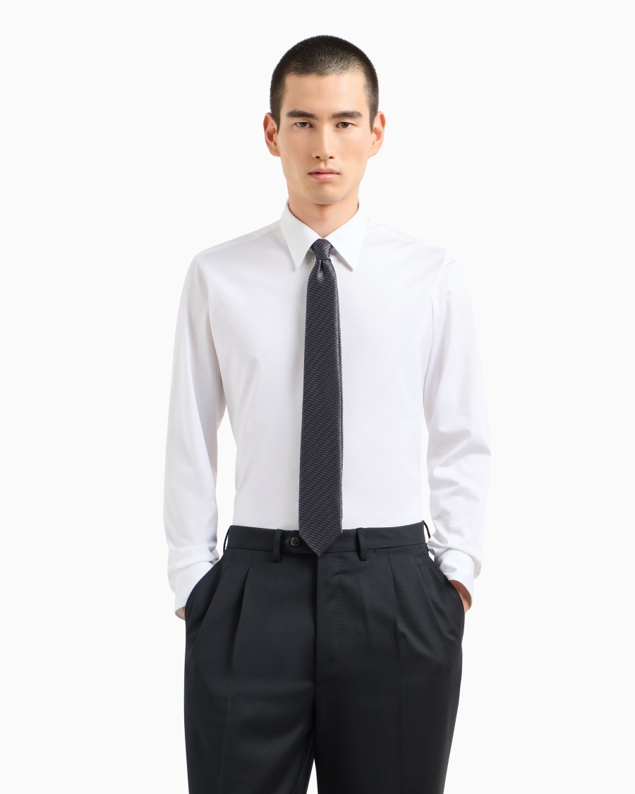 The World Of Armani CRAVATTA IN SETA JACQUARD CHEVRON