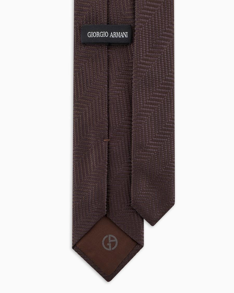 The World Of Armani CRAVATTA IN SETA JACQUARD CHEVRON