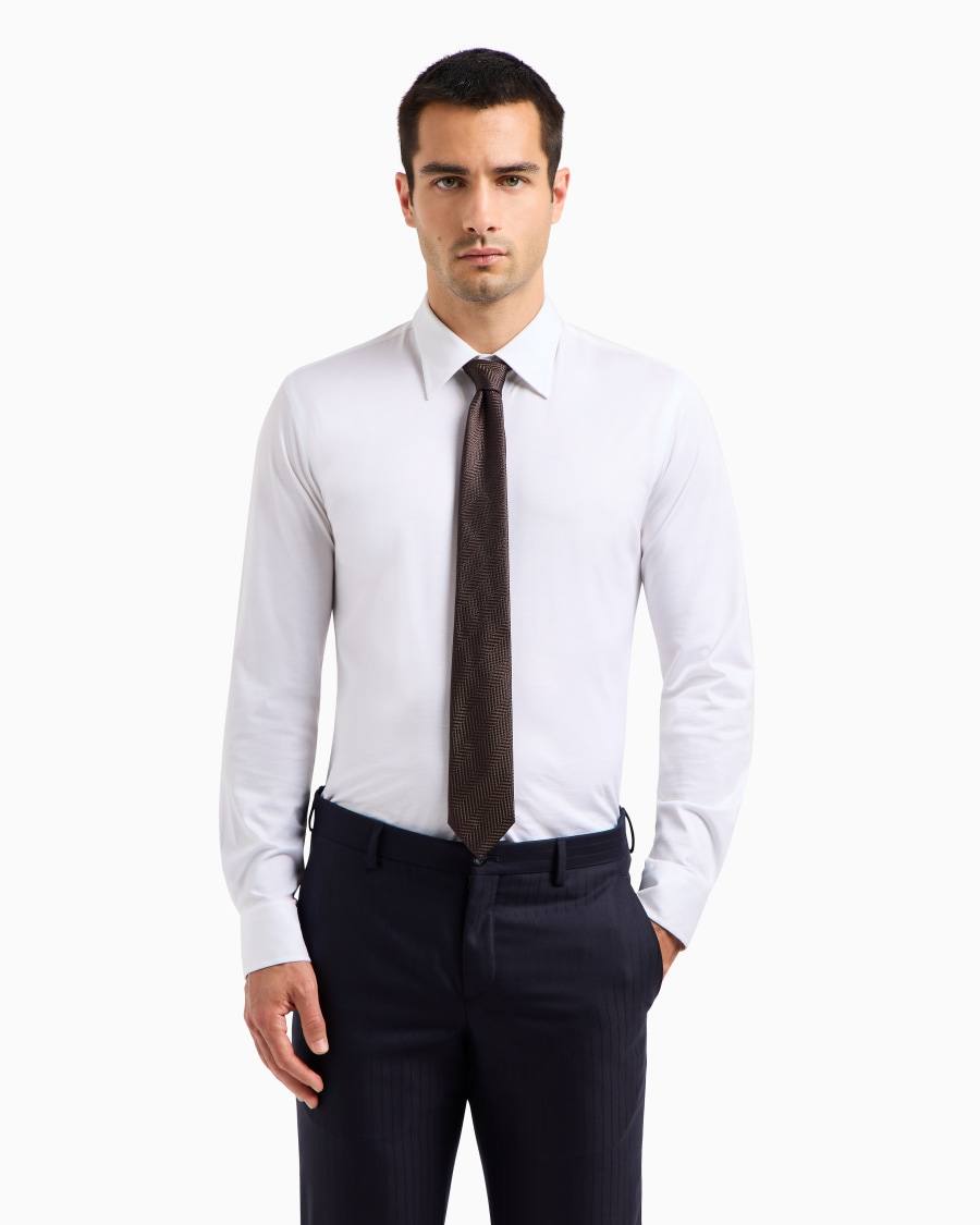 The World Of Armani CRAVATTA IN SETA JACQUARD CHEVRON