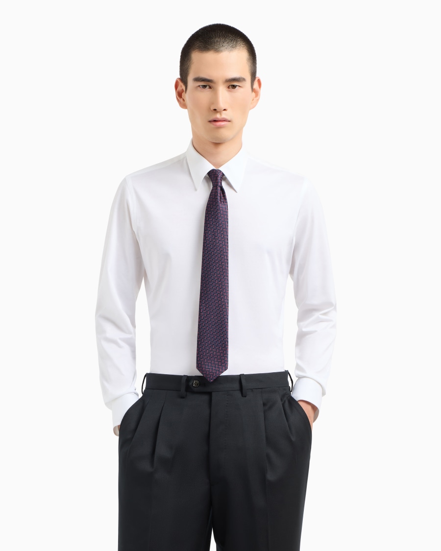 The World Of Armani CRAVATTA IN SETA JACQUARD GEOMETRICO