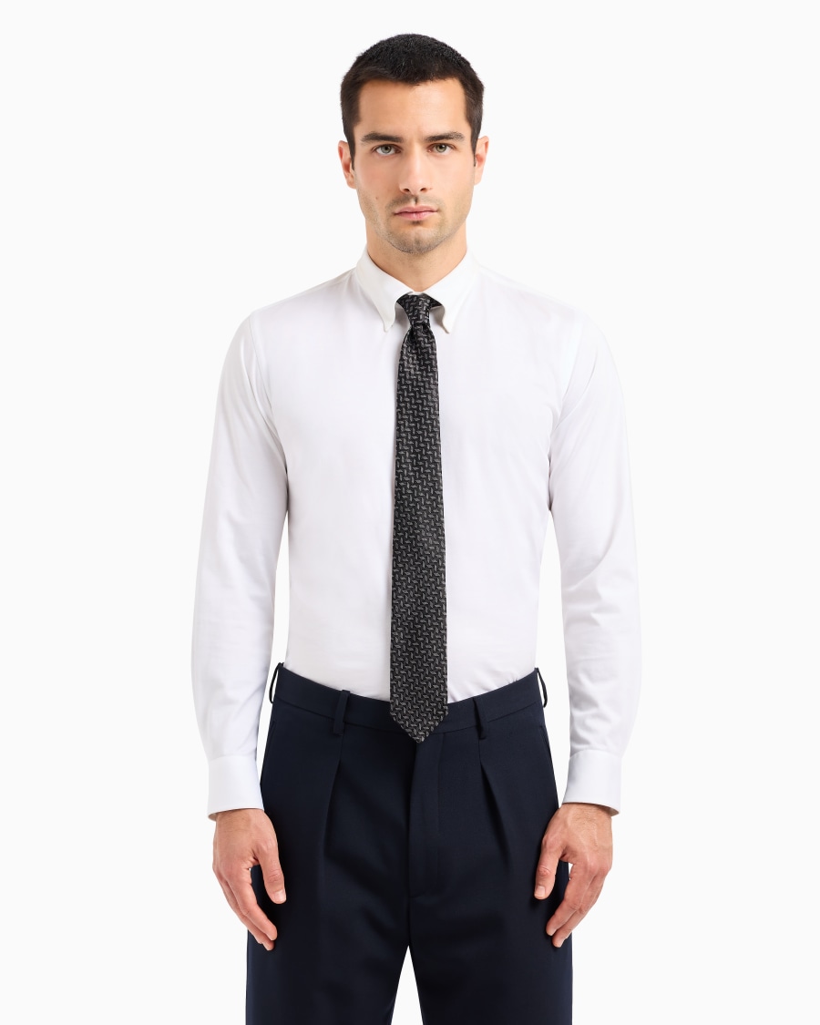 The World Of Armani CRAVATTA IN SETA JACQUARD GEOMETRICO