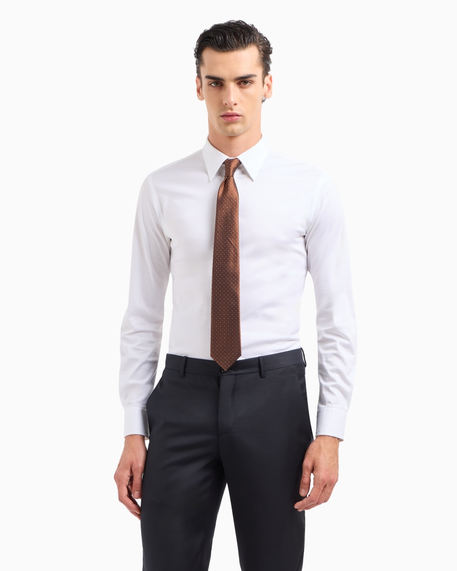 The World Of Armani CRAVATTA IN SETA JACQUARD MICRO POIS