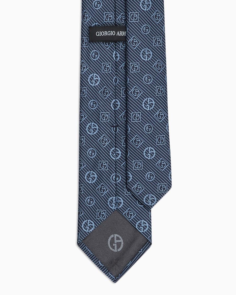 The World Of Armani CRAVATTA IN SETA JACQUARD MONOGRAM