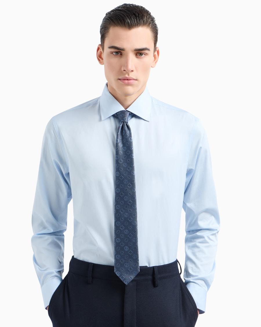 The World Of Armani CRAVATTA IN SETA JACQUARD MONOGRAM