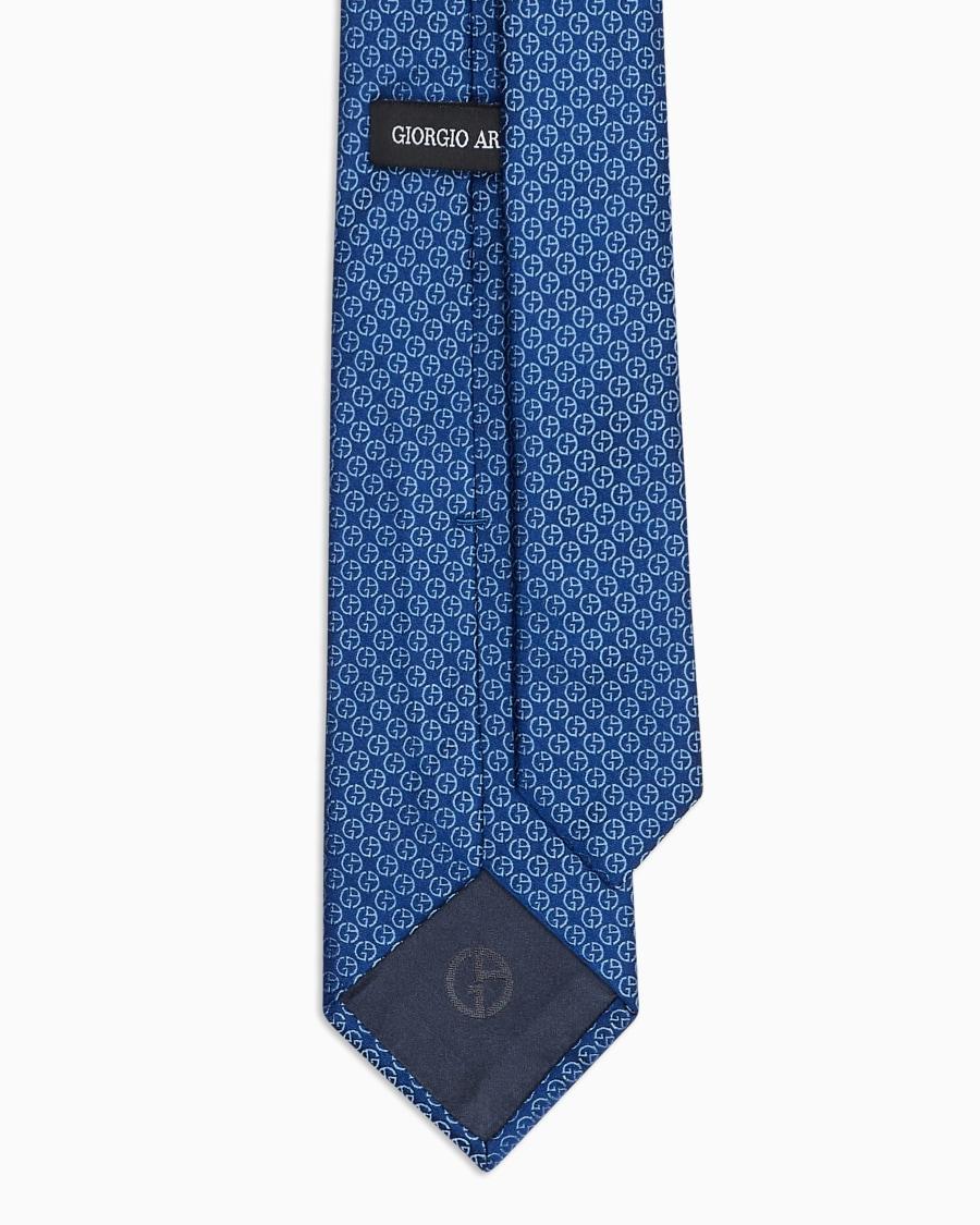 The World Of Armani CRAVATTA IN SETA JACQUARD MONOGRAM