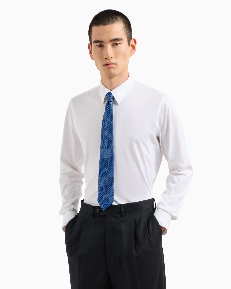 The World Of Armani CRAVATTA IN SETA JACQUARD MONOGRAM