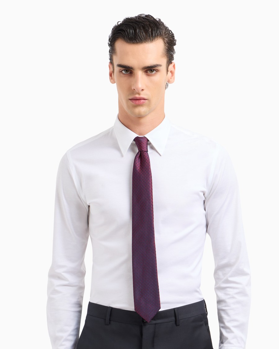 The World Of Armani CRAVATTA IN SETA JACQUARD MONOGRAM