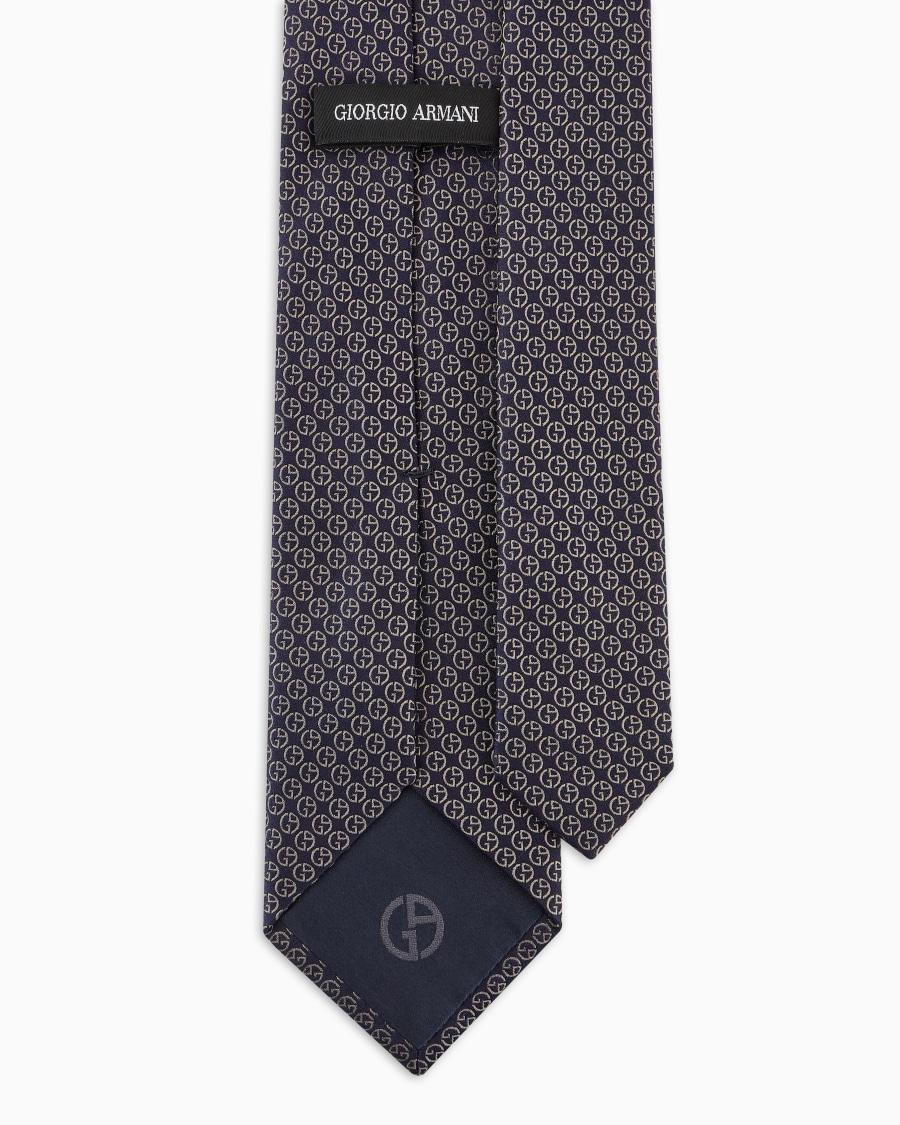 The World Of Armani CRAVATTA IN SETA JACQUARD MONOGRAM