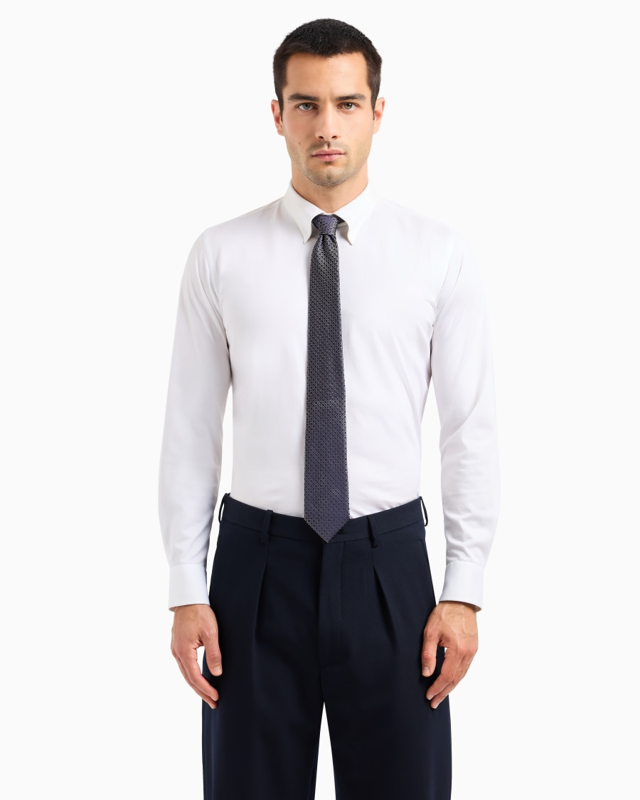 The World Of Armani CRAVATTA IN SETA JACQUARD MONOGRAM