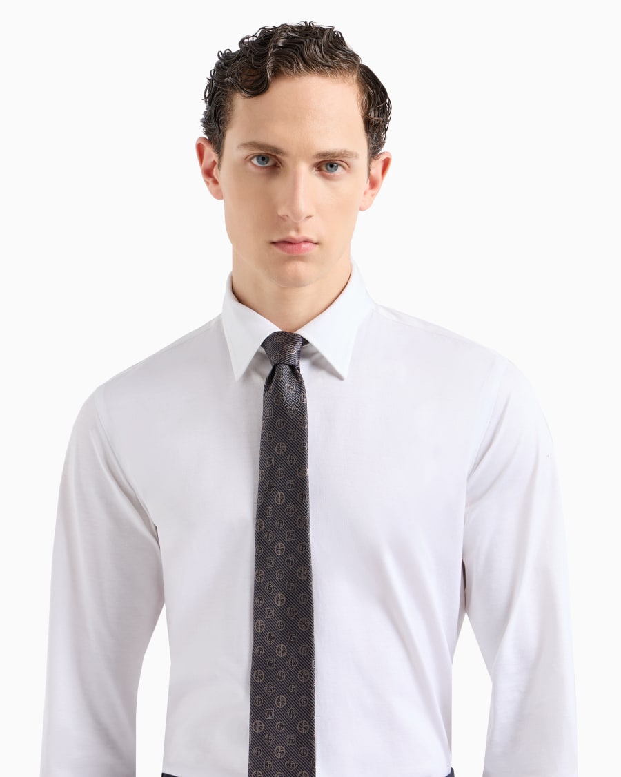 The World Of Armani CRAVATTA IN SETA JACQUARD MONOGRAM