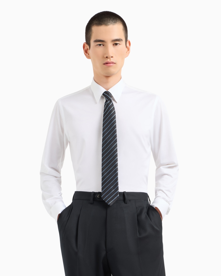 The World Of Armani CRAVATTA IN SETA JACQUARD REGIMENTAL