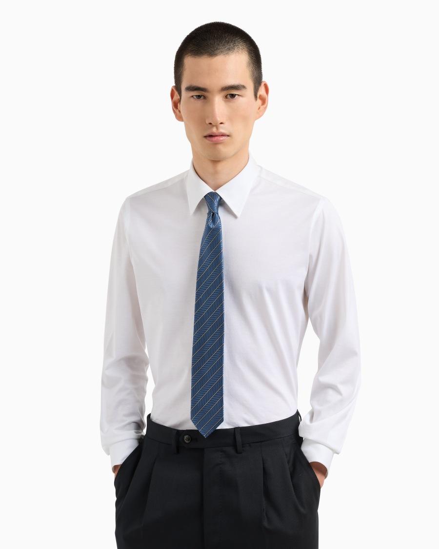 The World Of Armani CRAVATTA IN SETA JACQUARD REGIMENTAL