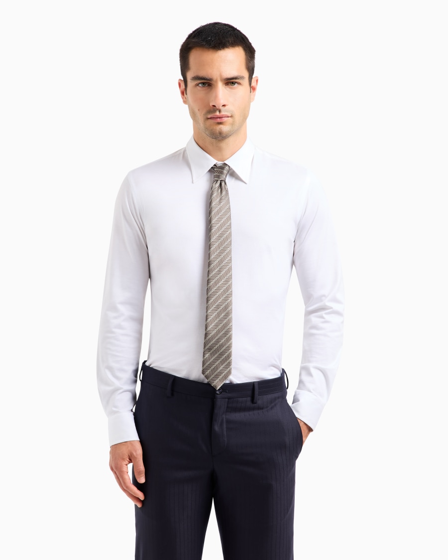 The World Of Armani CRAVATTA IN SETA JACQUARD REGIMENTAL