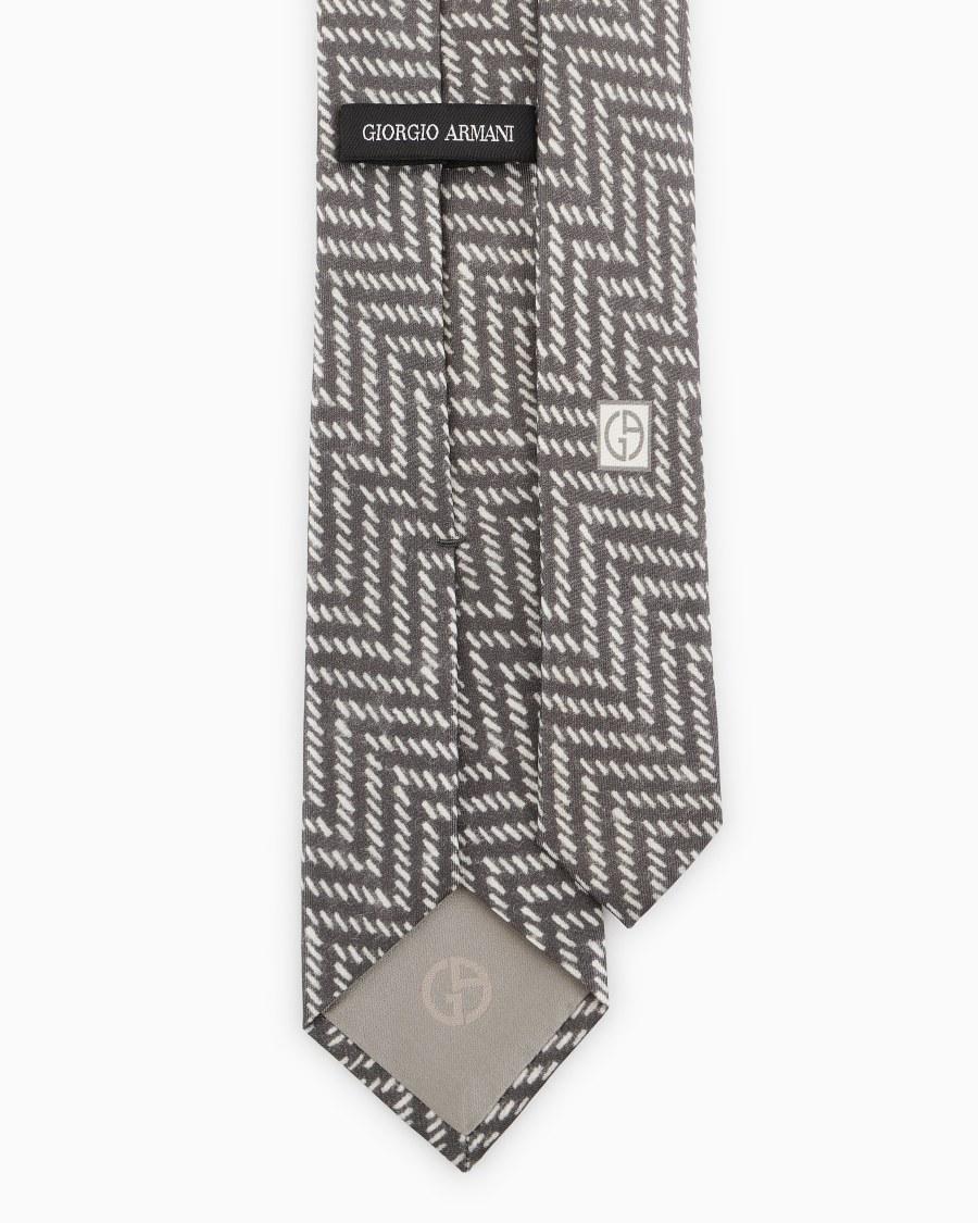 The World Of Armani CRAVATTA IN SETA STAMPA GEOMETRICA ASV