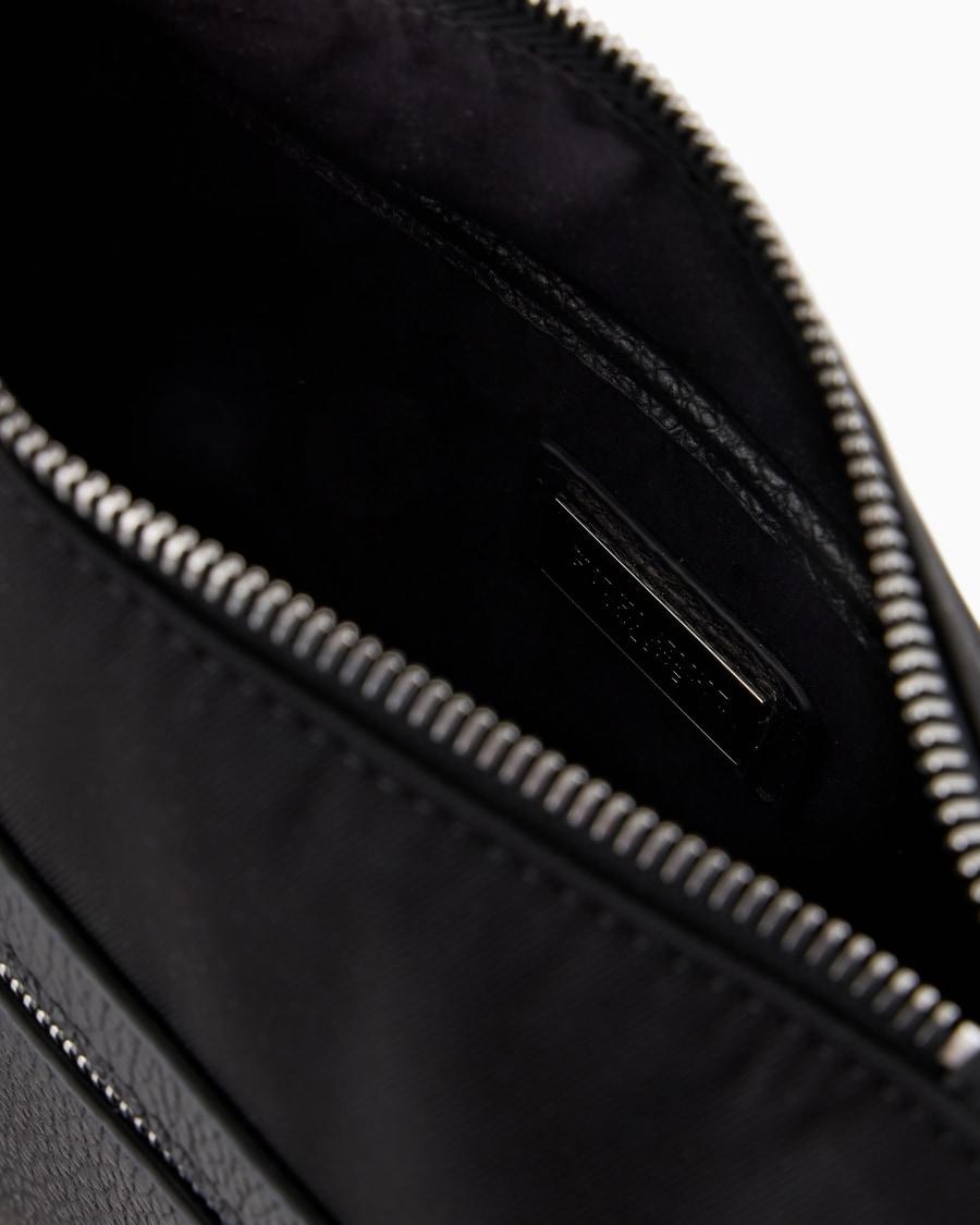 The World Of Armani CROSSBODY IN NYLON E PELLE GRANATA ASV