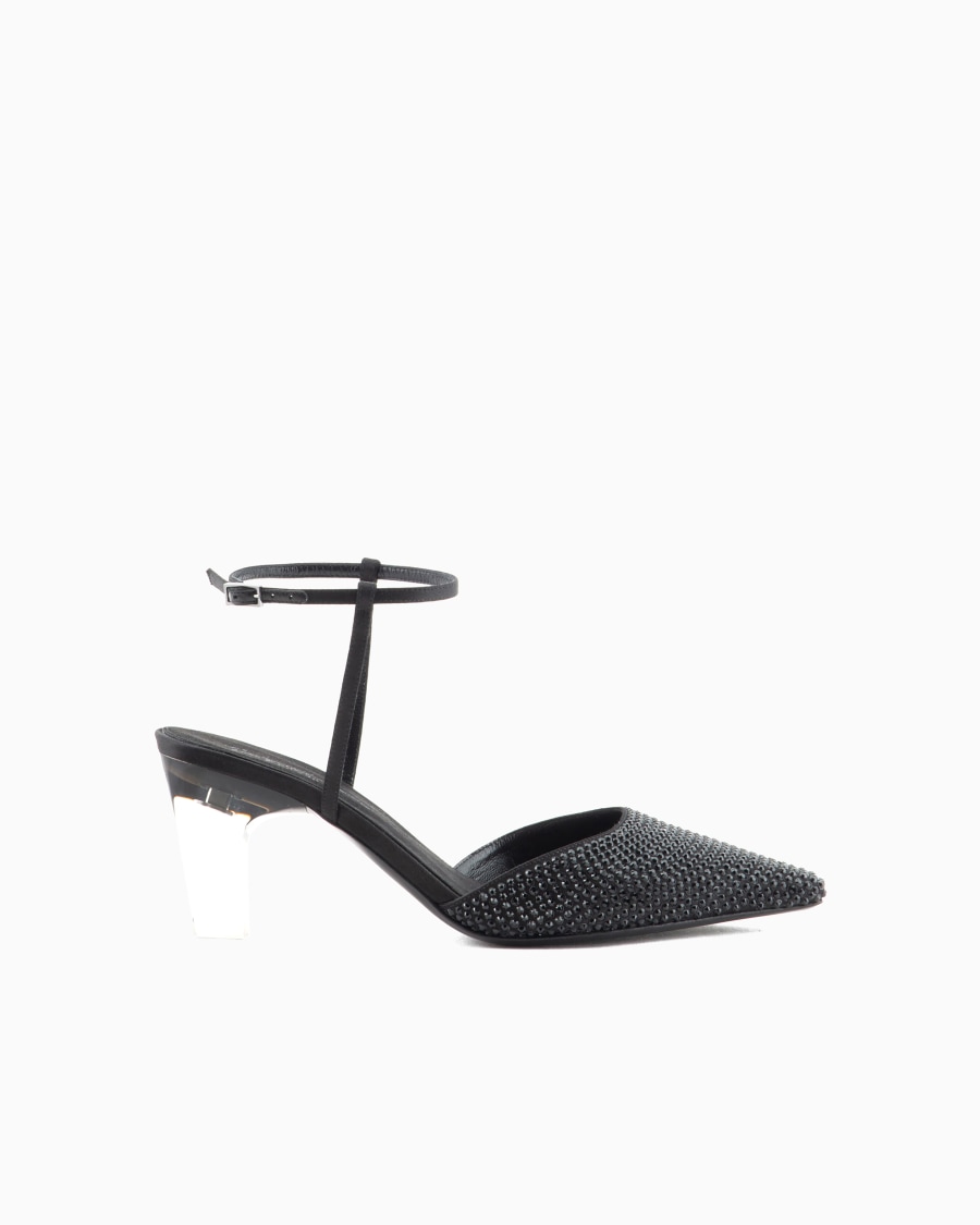 The world of armani DÉCOLLETÉ CON CINTURINO IN RASO E STRASS