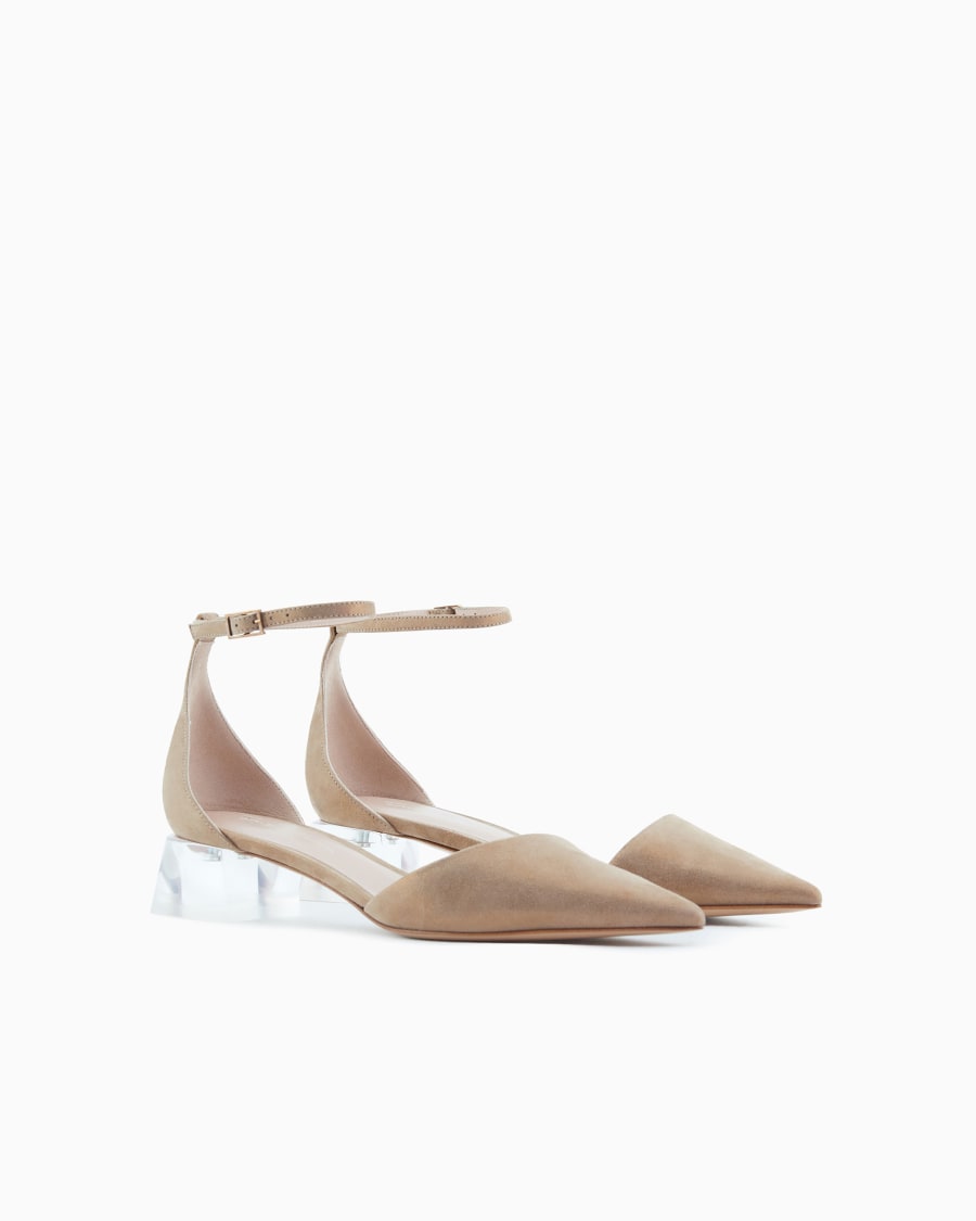 The World Of Armani DÉCOLLETÉ D'ORSAY IN PELLE SCAMOSCIATA LAMINATA