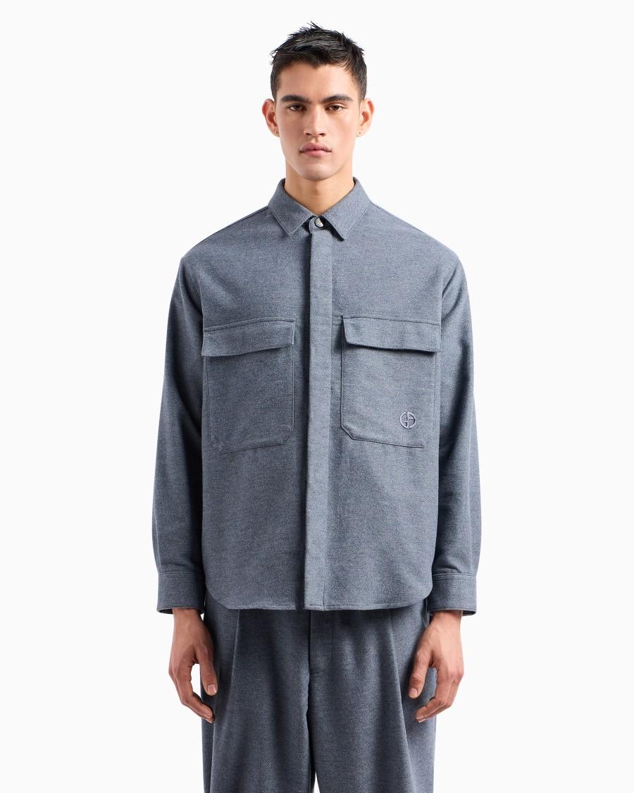The World Of Armani DENIM COLLECTION BLOUSON IN DENIM DI COTONE E SETA