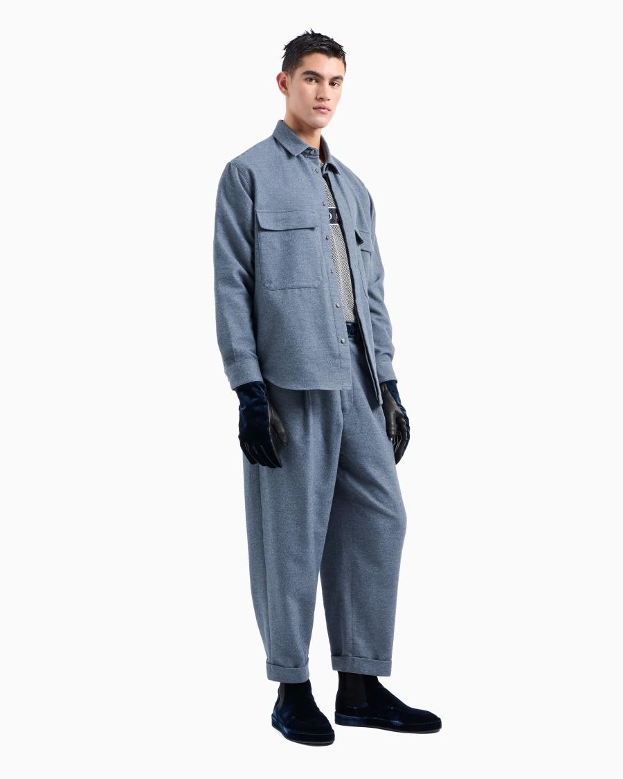 The World Of Armani DENIM COLLECTION BLOUSON IN DENIM DI COTONE E SETA