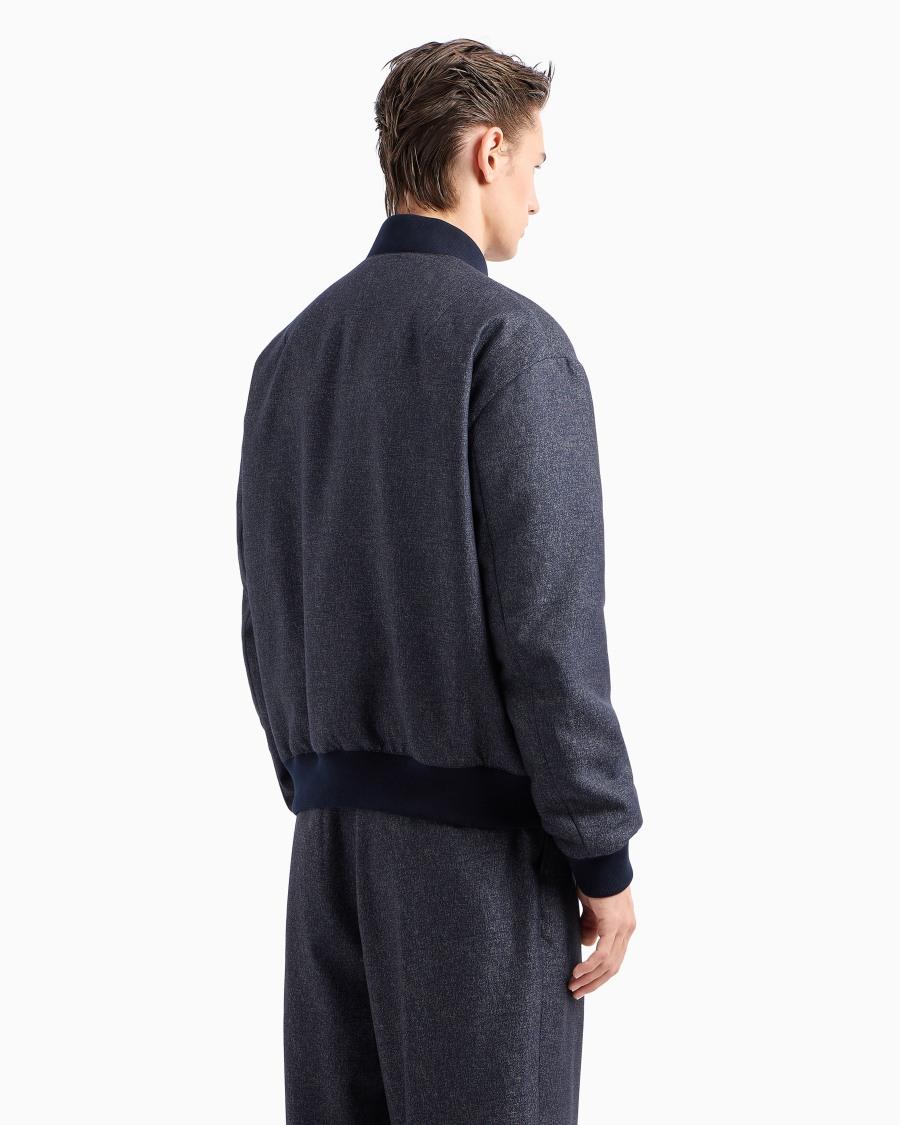 The World Of Armani DENIM COLLECTION BLOUSON IN LANA VERGINE VISCOSA E SETA