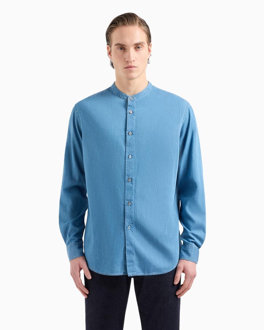The World Of Armani DENIM COLLECTION CAMICIA IN DENIM DI COTONE