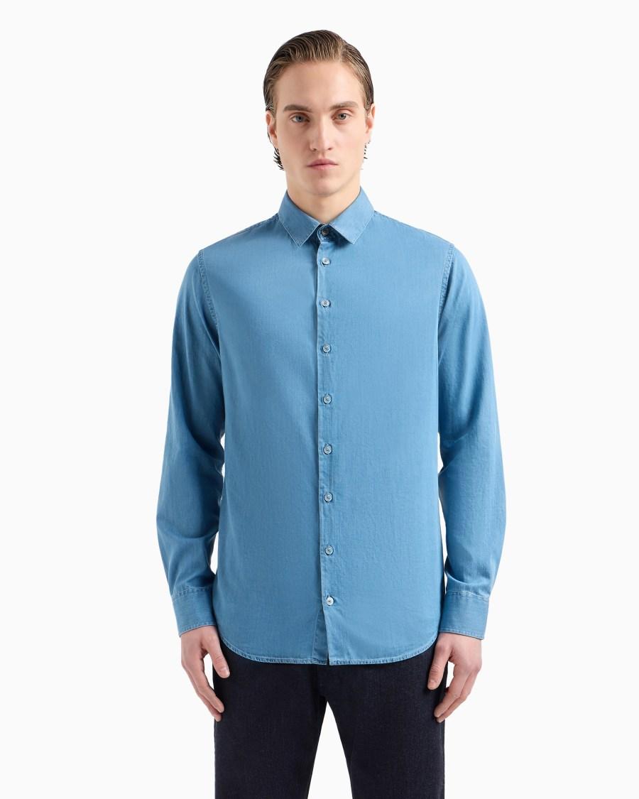 The World Of Armani DENIM COLLECTION CAMICIA IN DENIM DI COTONE