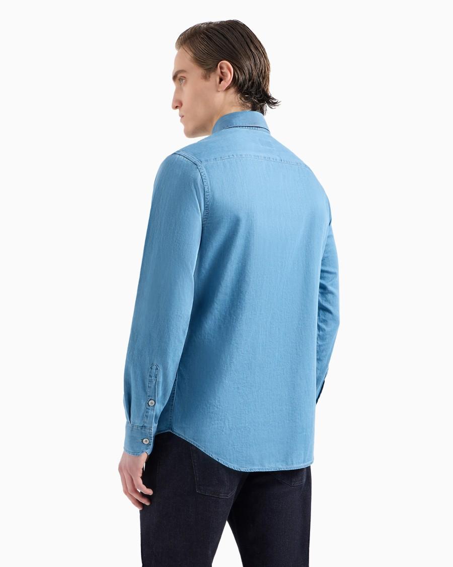 The World Of Armani DENIM COLLECTION CAMICIA IN DENIM DI COTONE