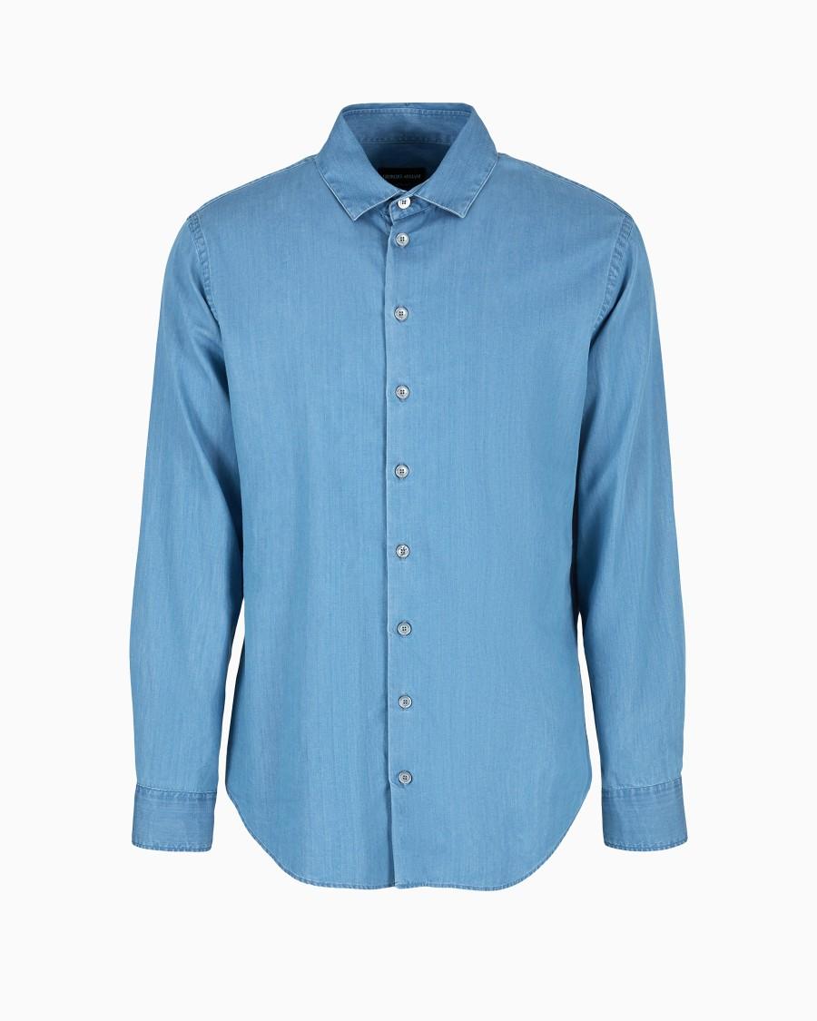 The World Of Armani DENIM COLLECTION CAMICIA IN DENIM DI COTONE