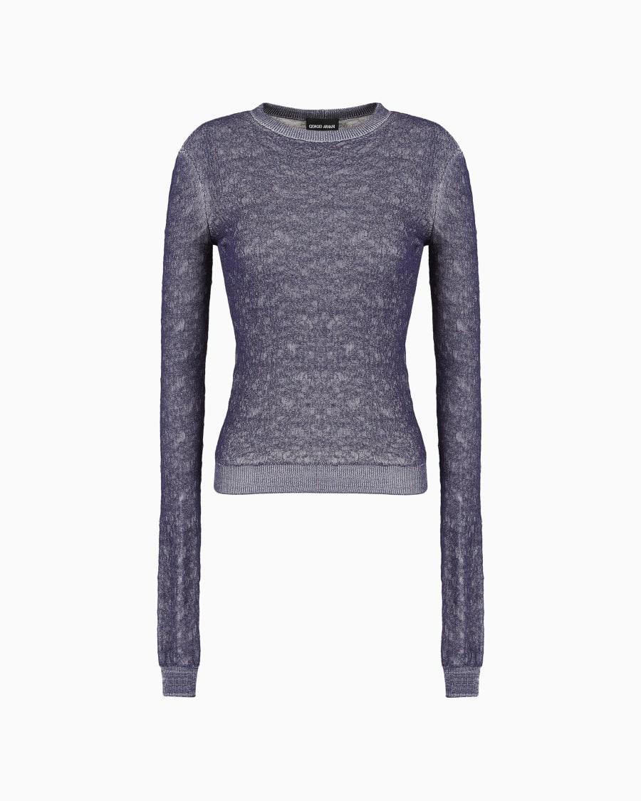 The world of armani DENIM COLLECTION MAGLIA GIROCOLLO IN MISTO VISCOSA GOFFRATA