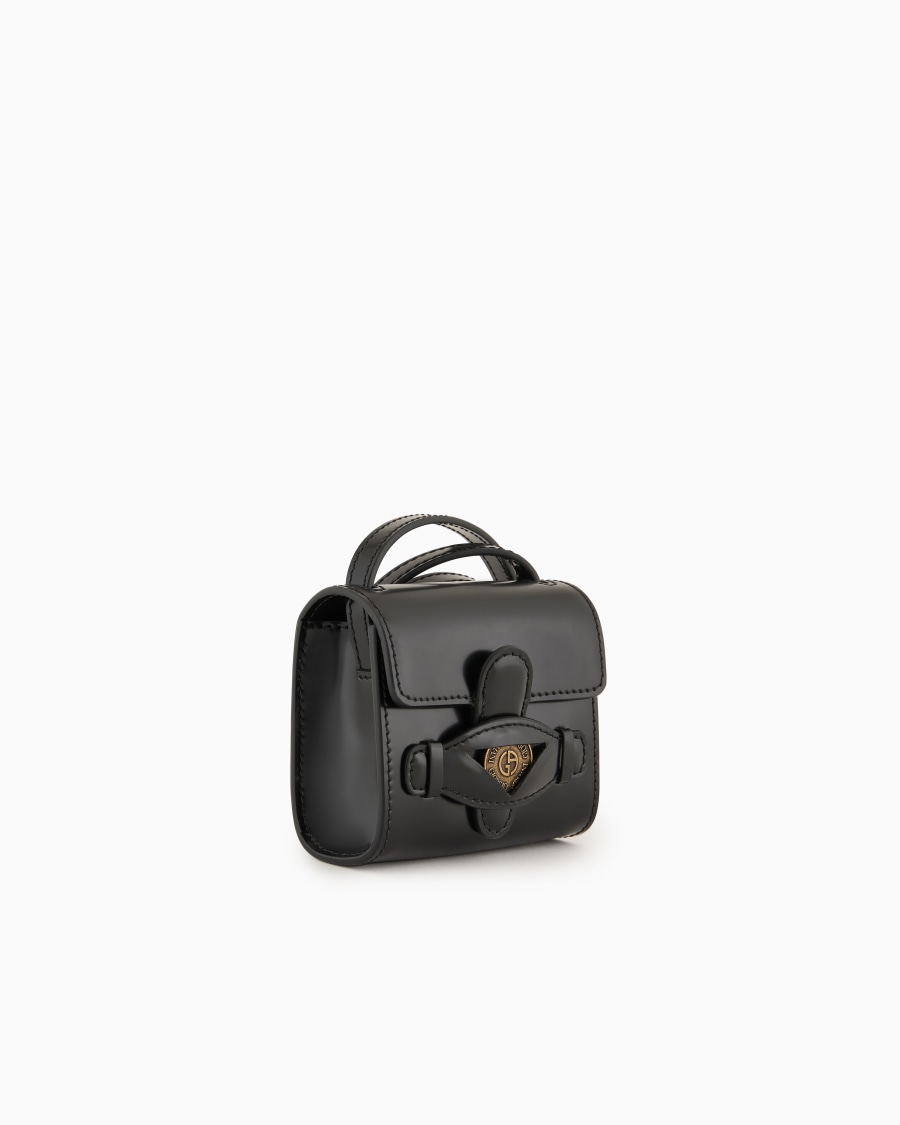 The World Of Armani DENIM COLLECTION MINI CROSSBODY IN PELLE SPAZZOLATA