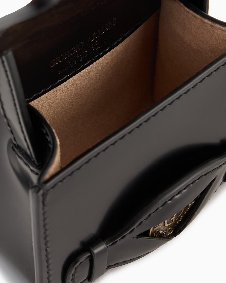 The World Of Armani DENIM COLLECTION MINI CROSSBODY IN PELLE SPAZZOLATA