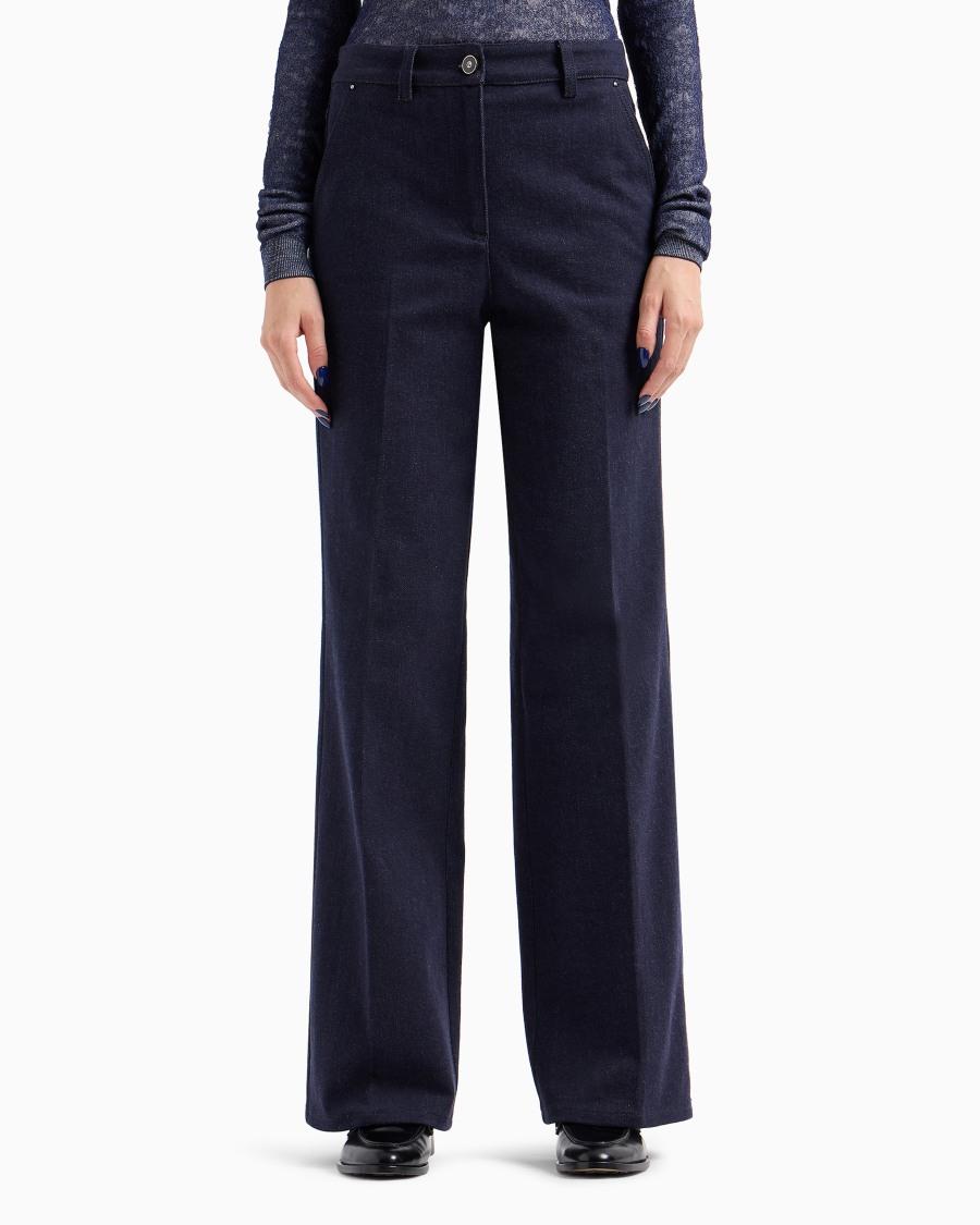 The World Of Armani DENIM COLLECTION PANTALONI 5 TASCHE A PALAZZO IN DENIM STRETCH
