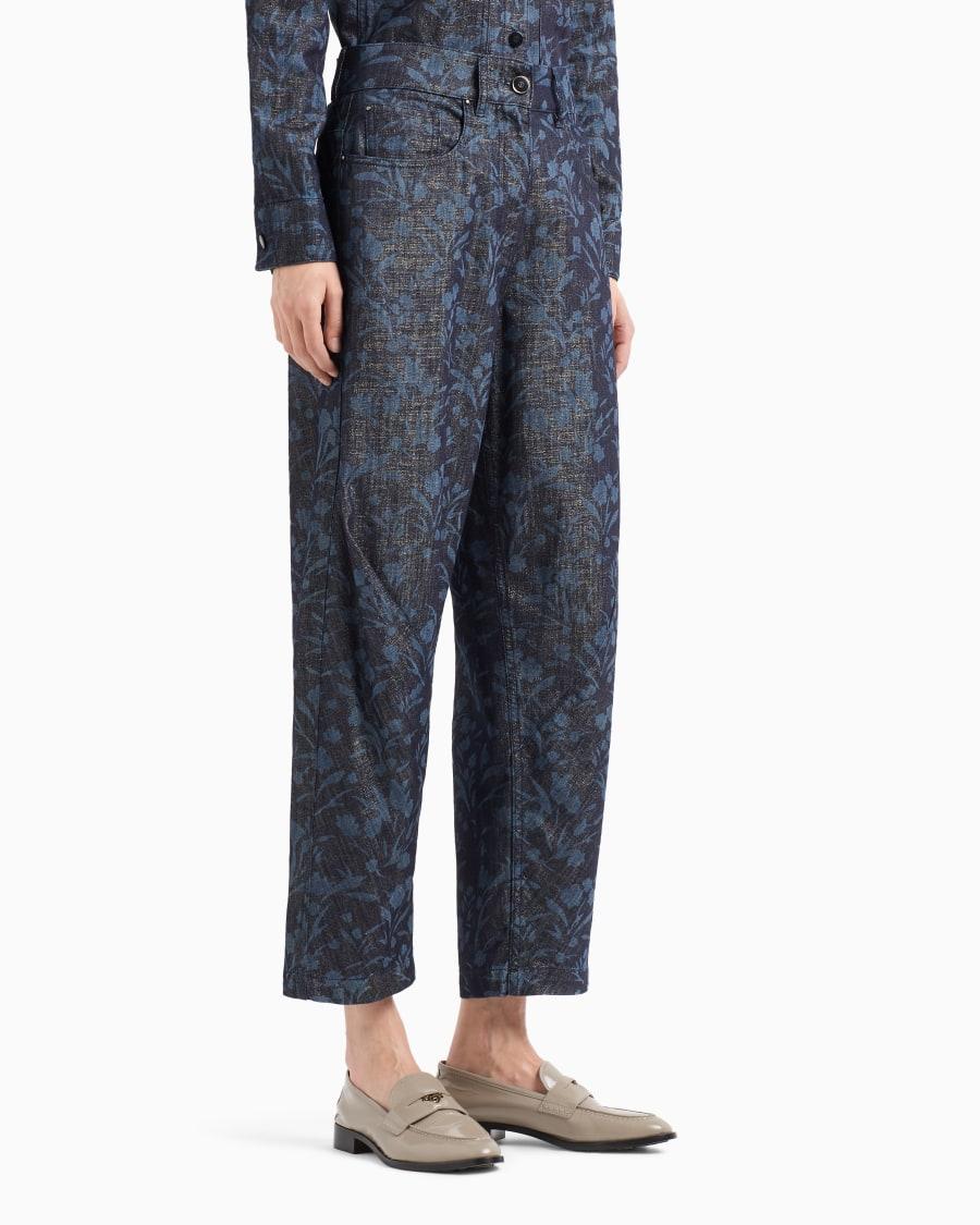 The World Of Armani DENIM COLLECTION PANTALONI 5 TASCHE IN DENIM CON MOTIVO FLOREALE