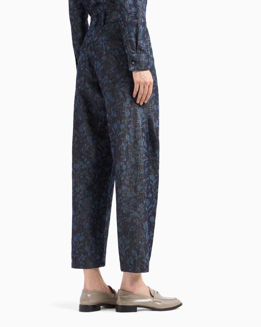 The World Of Armani DENIM COLLECTION PANTALONI 5 TASCHE IN DENIM CON MOTIVO FLOREALE
