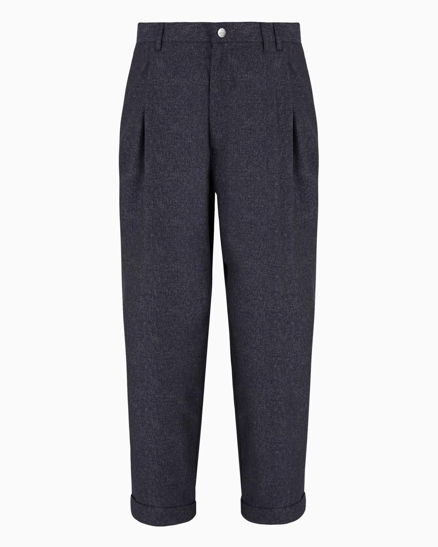 The world of armani DENIM COLLECTION PANTALONI A UNA PINCE IN LANA VERGINE VISCOSA E SETA