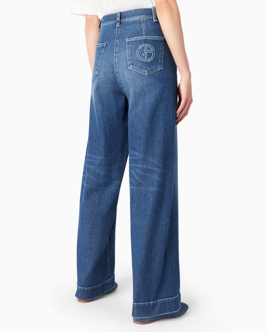 The World Of Armani DENIM COLLECTION PANTALONI AMPI IN DENIM DI COTONE STRETCH