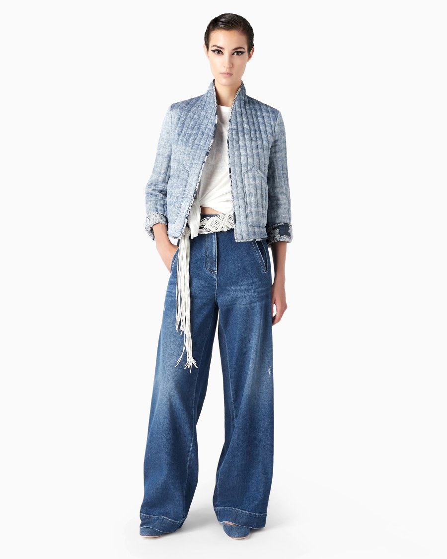 The World Of Armani DENIM COLLECTION PANTALONI AMPI IN DENIM DI COTONE STRETCH