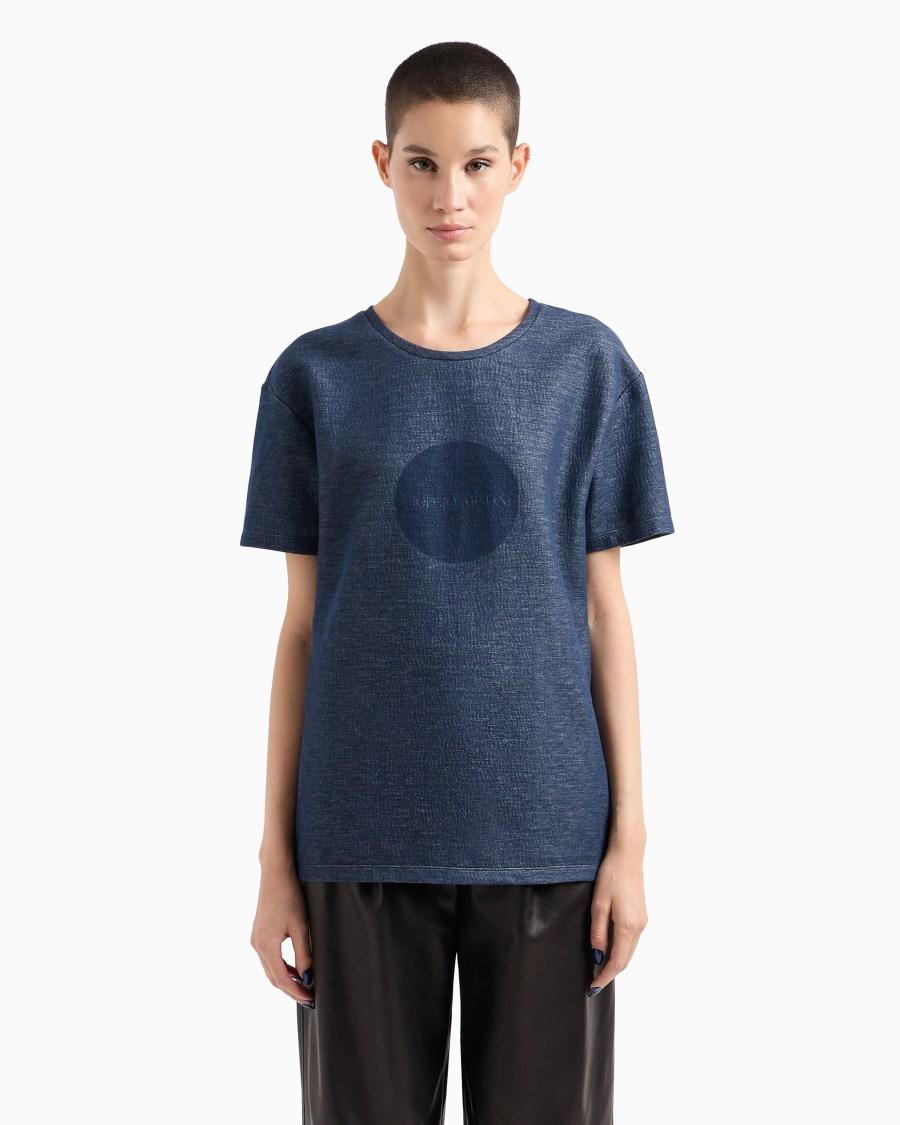 The World Of Armani DENIM COLLECTION T-SHIRT OVER IN JERSEY DOUBLE DI COTONE