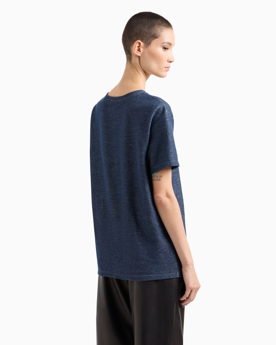 The World Of Armani DENIM COLLECTION T-SHIRT OVER IN JERSEY DOUBLE DI COTONE
