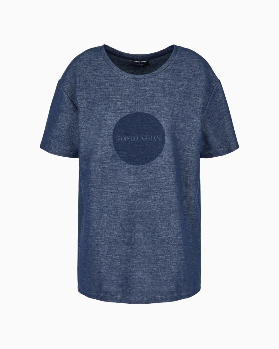 The world of armani DENIM COLLECTION T-SHIRT OVER IN JERSEY DOUBLE DI COTONE
