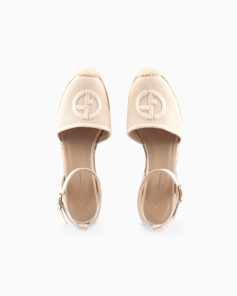 The World Of Armani ESPADRILLAS IN COTONE CON ZEPPA E LOGO RICAMATO