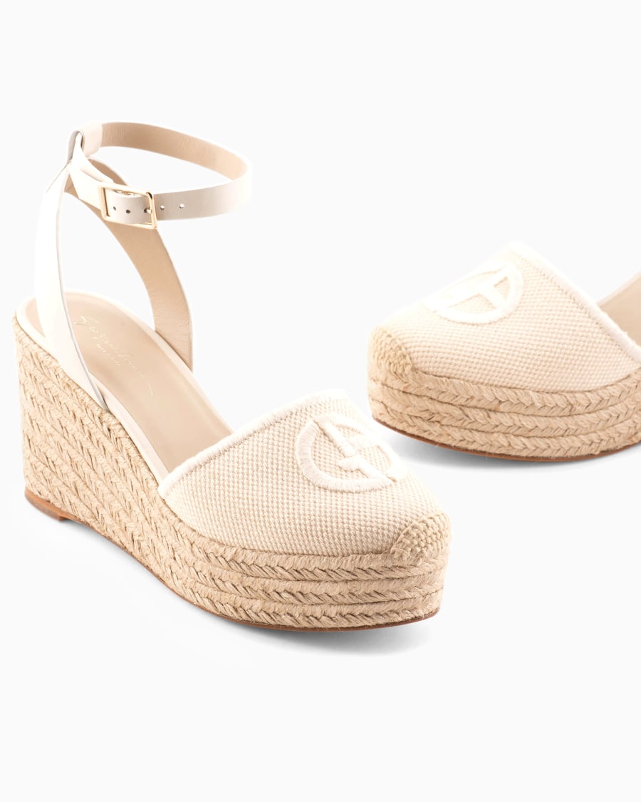 The World Of Armani ESPADRILLAS IN COTONE CON ZEPPA E LOGO RICAMATO