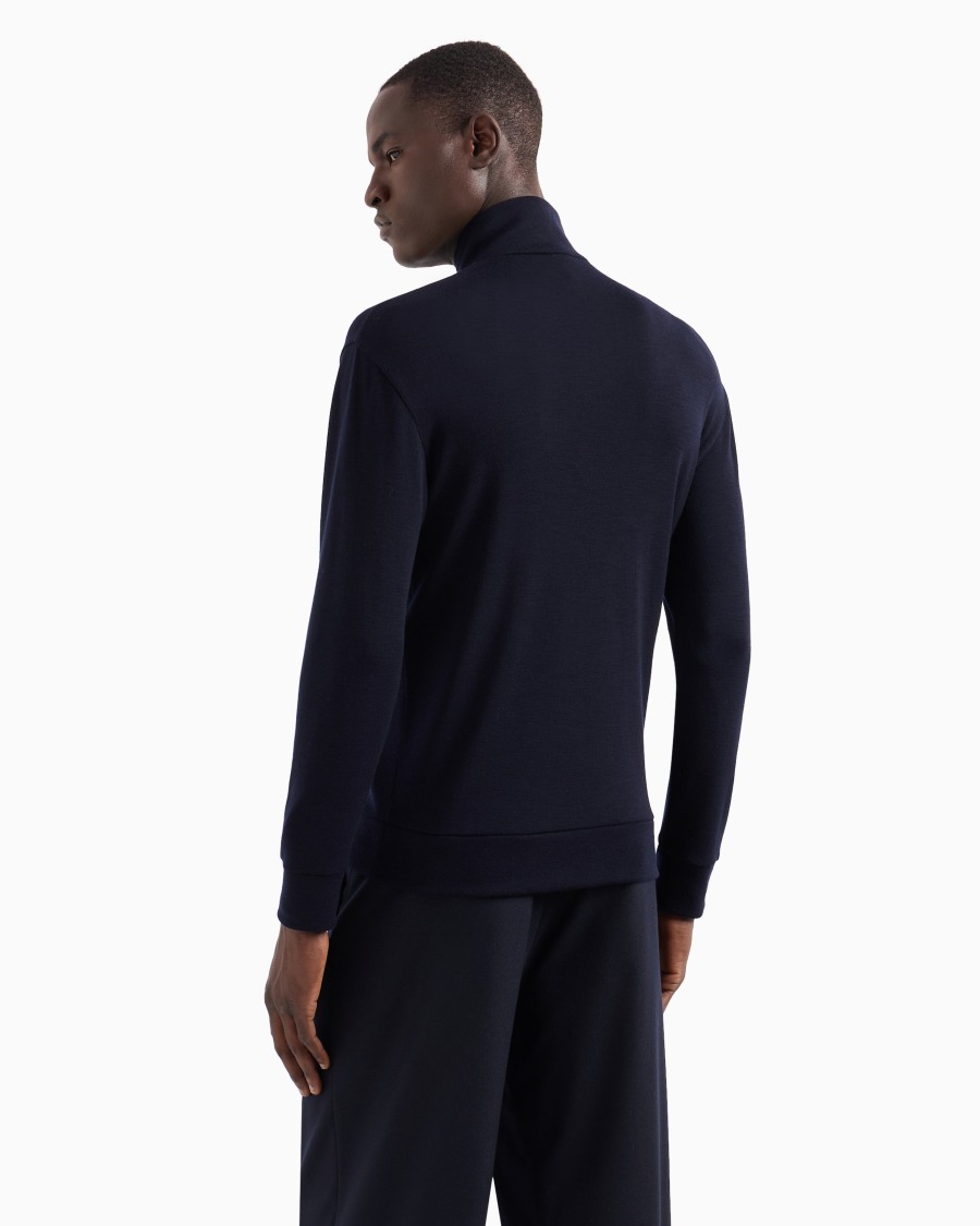 The World Of Armani FELPA A LUPETTO IN MAGLIA DI LANA VERGINE