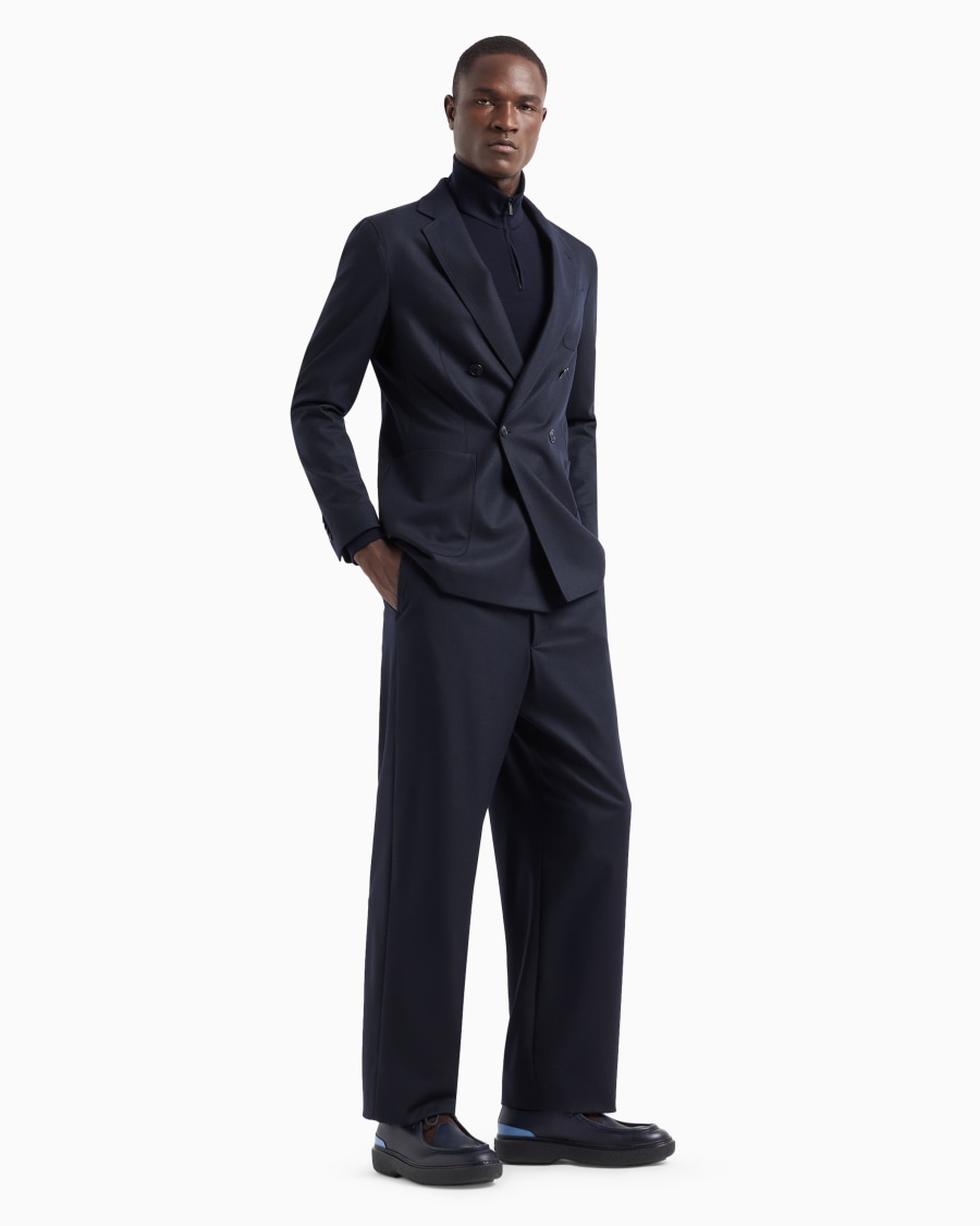 The World Of Armani FELPA A LUPETTO IN MAGLIA DI LANA VERGINE