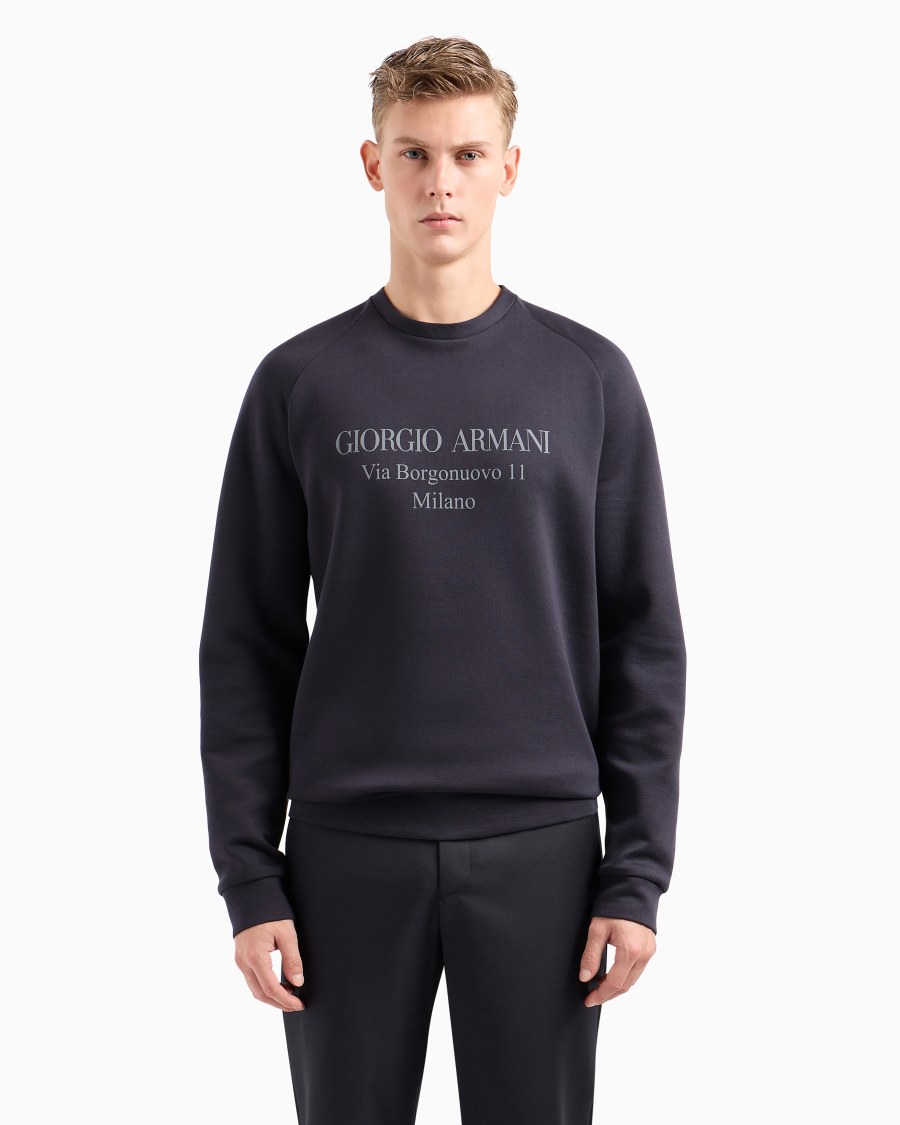 The World Of Armani FELPA BORGONUOVO 11 IN DOPPIO JERSEY DI COTONE