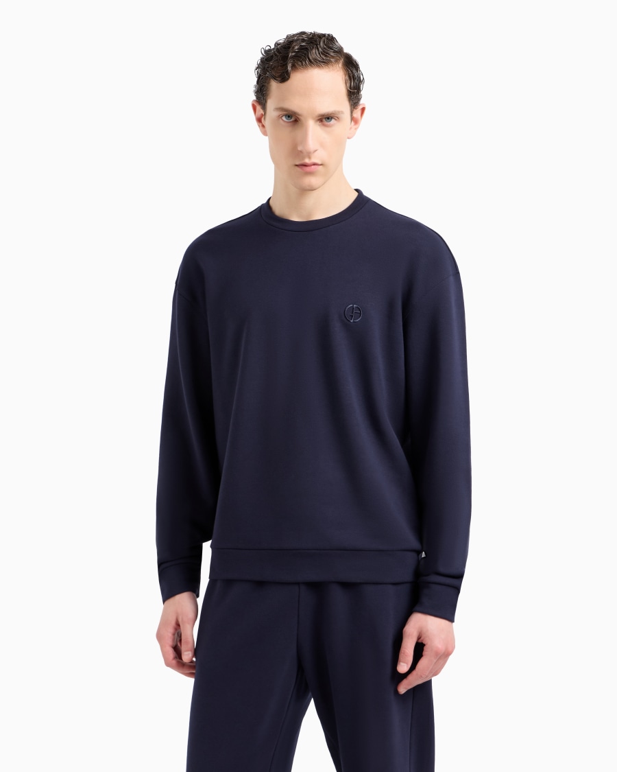 The World Of Armani FELPA GIROCOLLO IN COTONE E CASHMERE