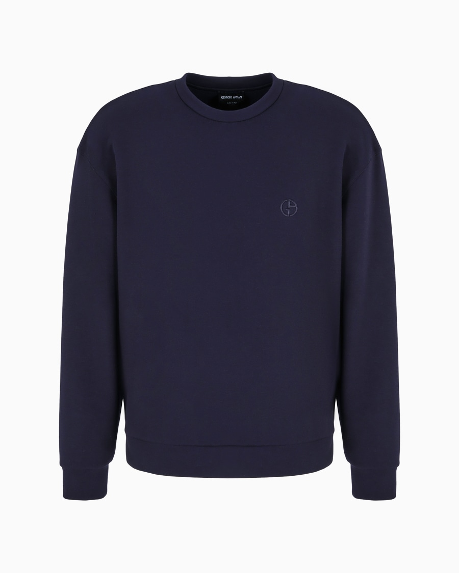 The world of armani FELPA GIROCOLLO IN COTONE E CASHMERE