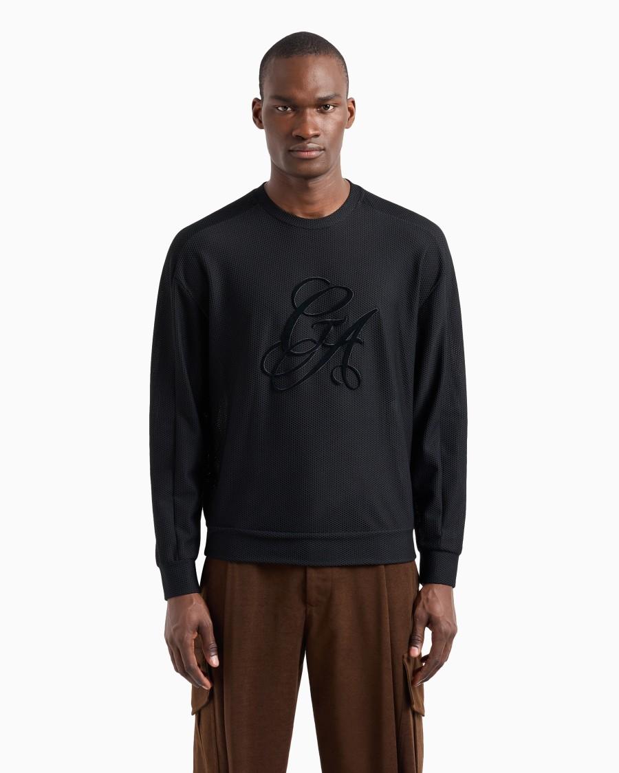 The World Of Armani FELPA GIROCOLLO IN GAUFRÉ TECNICO