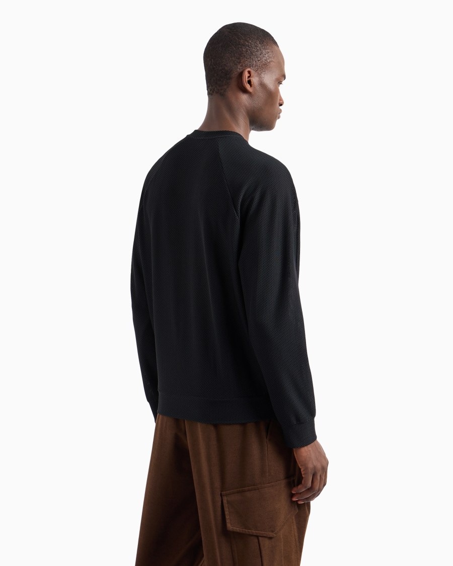 The World Of Armani FELPA GIROCOLLO IN GAUFRÉ TECNICO